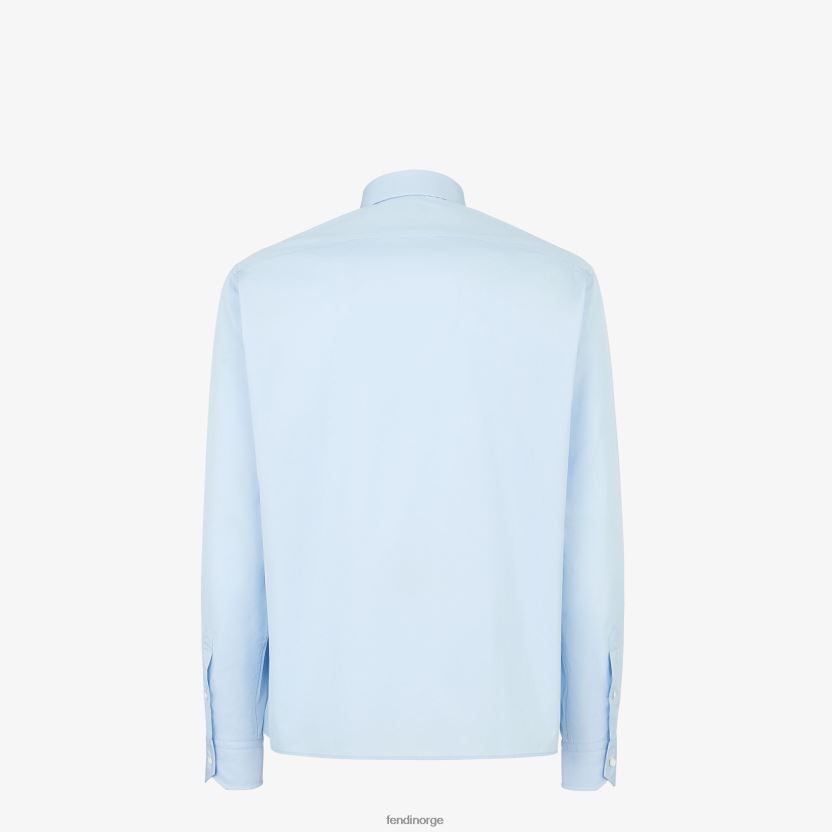 Fendi menn bomullsskjorte NXB4XN2060 lyse blå klær