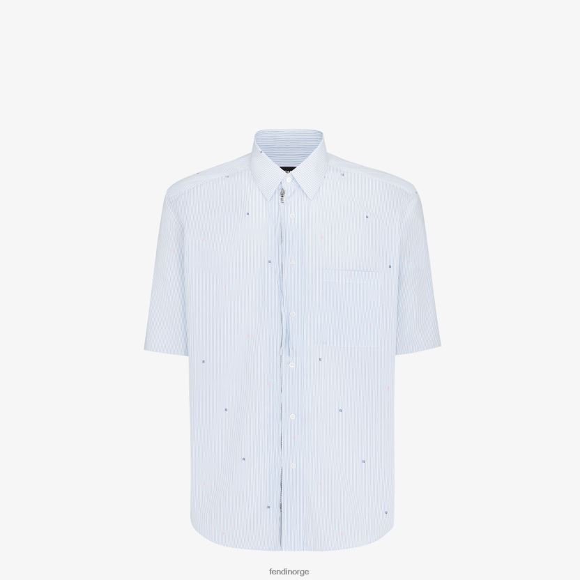 Fendi menn bomullsskjorte NXB4XN2070 lyse blå klær