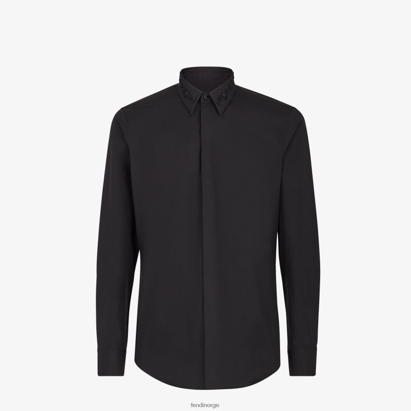 Fendi menn bomullsskjorte NXB4XN2083 svart klær
