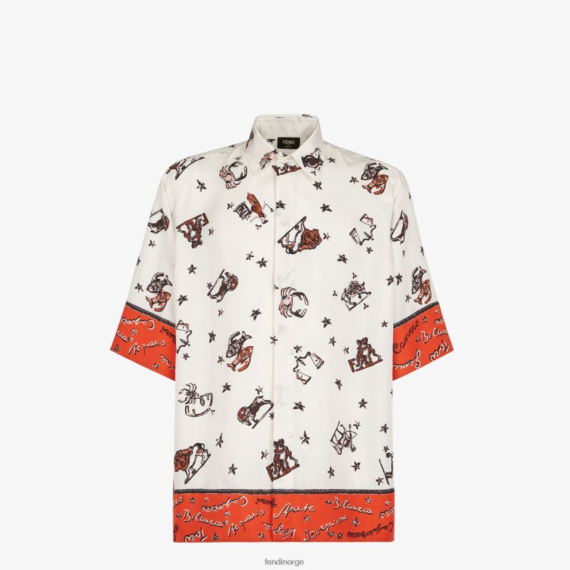 Fendi menn silkeskjorte NXB4XN1953 flerfarget klær