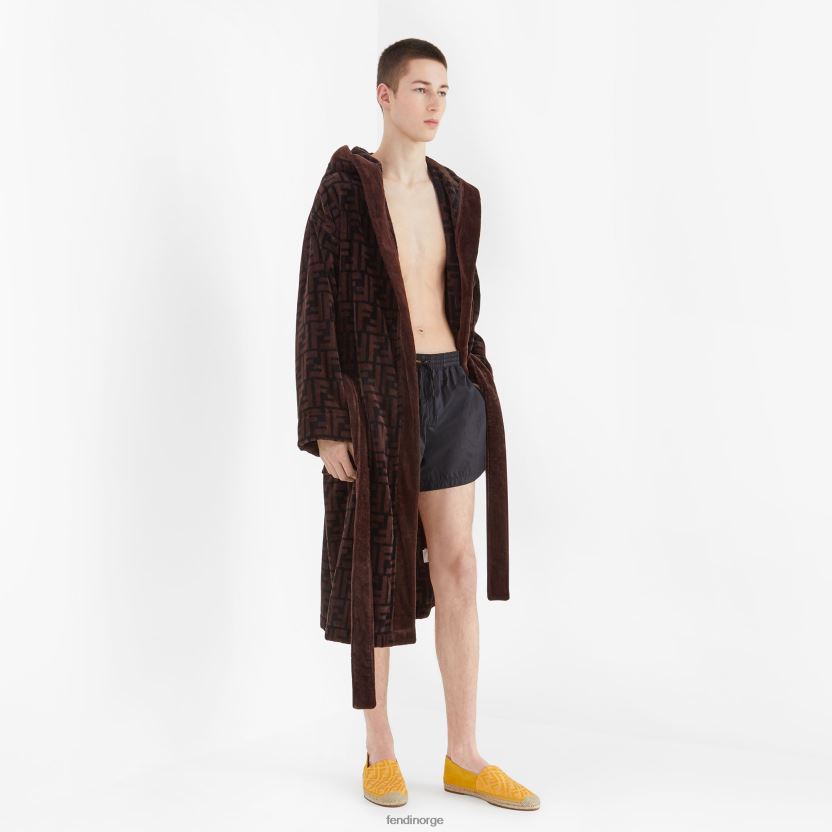 Fendi menn badekåpe i bomull NXB4XN2179 brun klær