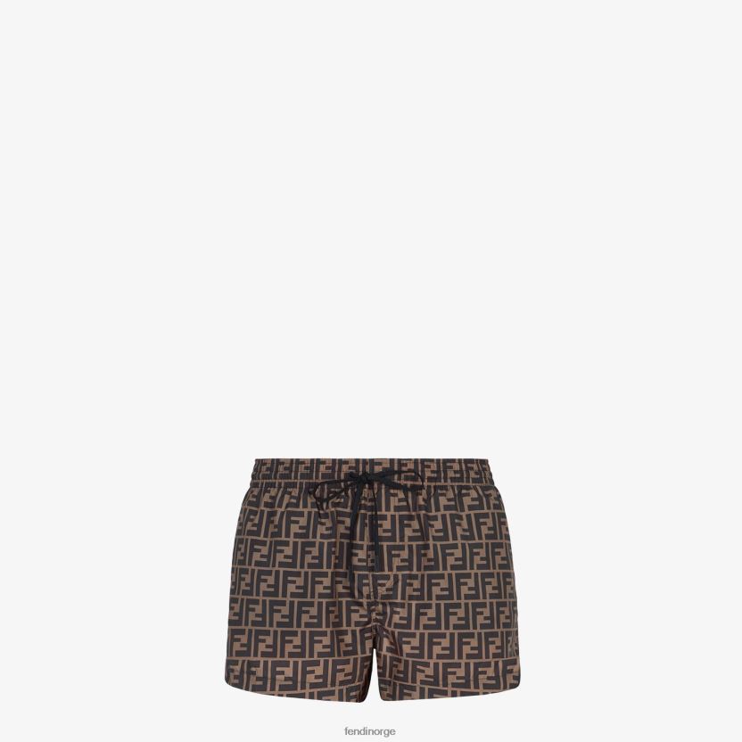Fendi menn stoff shorts NXB4XN1971 brun klær