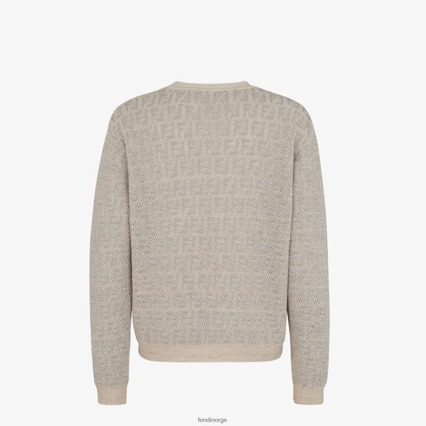 Fendi menn genser av lin, bomull og silke NXB4XN1932 grå klær