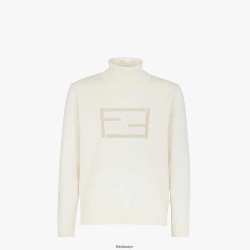 Fendi menn turtleneck i ull NXB4XN2093 hvit klær