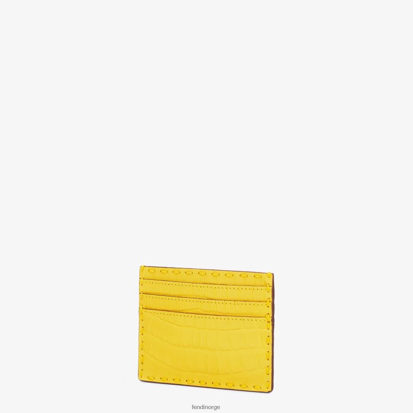 Fendi menn kortholder i alligatorskinn NXB4XN2676 gul tilbehør