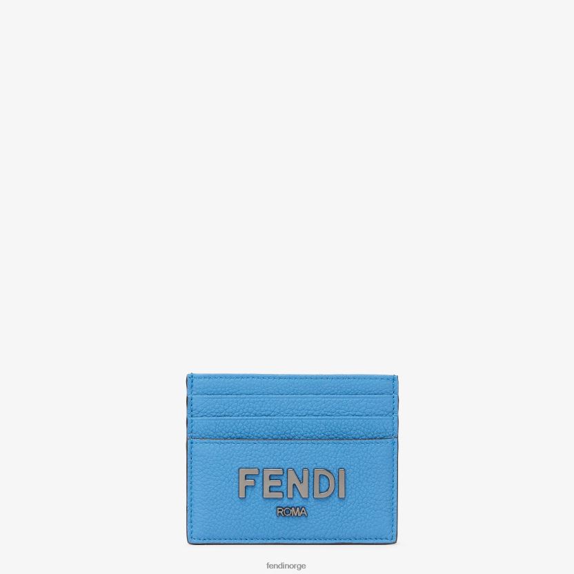 Fendi menn signaturkortholder i skinn NXB4XN2611 lyse blå tilbehør
