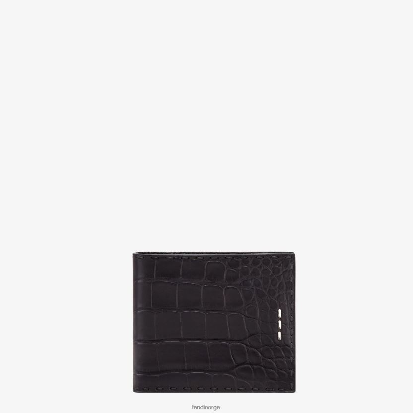 Fendi menn bi-fold alligator NXB4XN2673 svart tilbehør