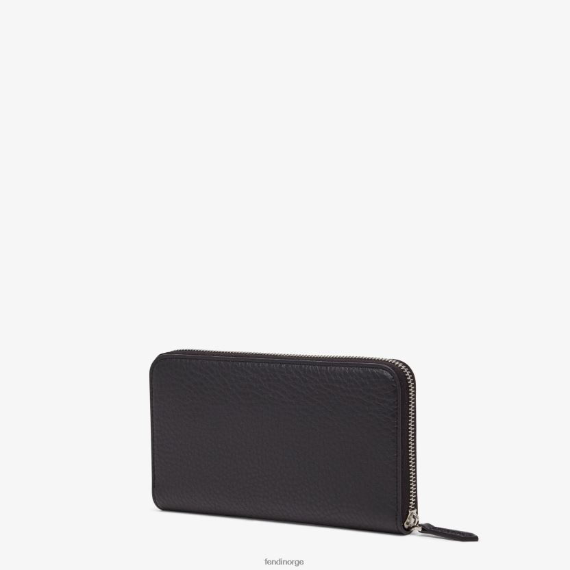 Fendi menn lommebok i skinn med glidelås fra selleria NXB4XN2656 svart tilbehør