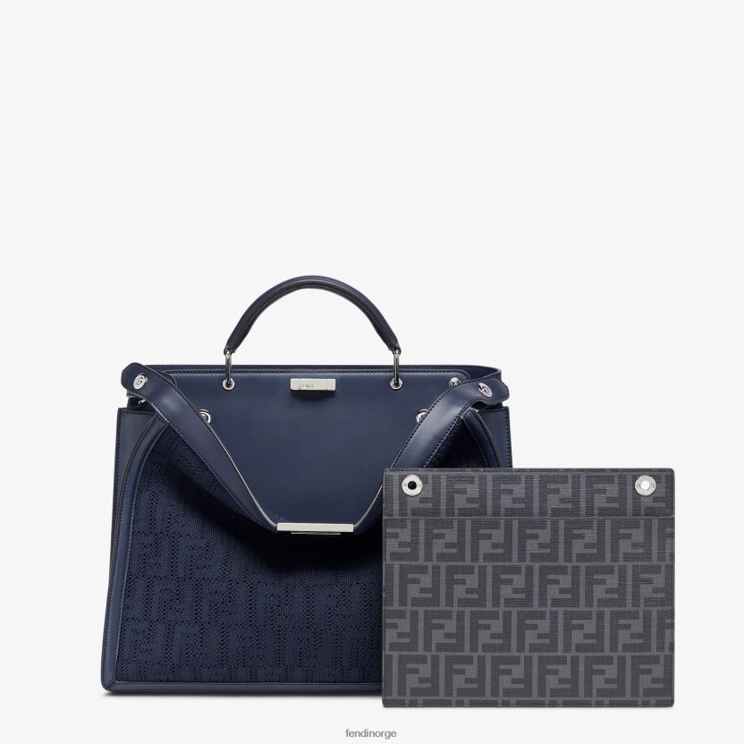 Fendi menn ff strikk og skinnveske NXB4XN1831 blå tilbehør