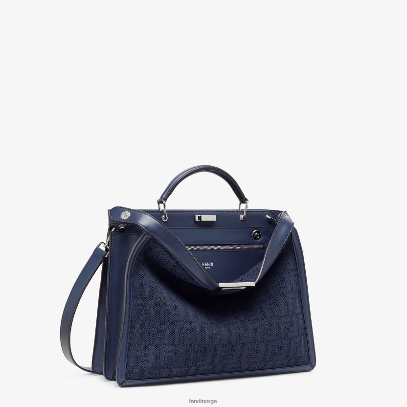 Fendi menn ff strikk og skinnveske NXB4XN1831 blå tilbehør