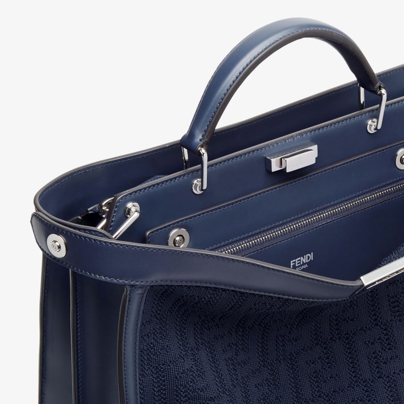 Fendi menn ff strikk og skinnveske NXB4XN1831 blå tilbehør