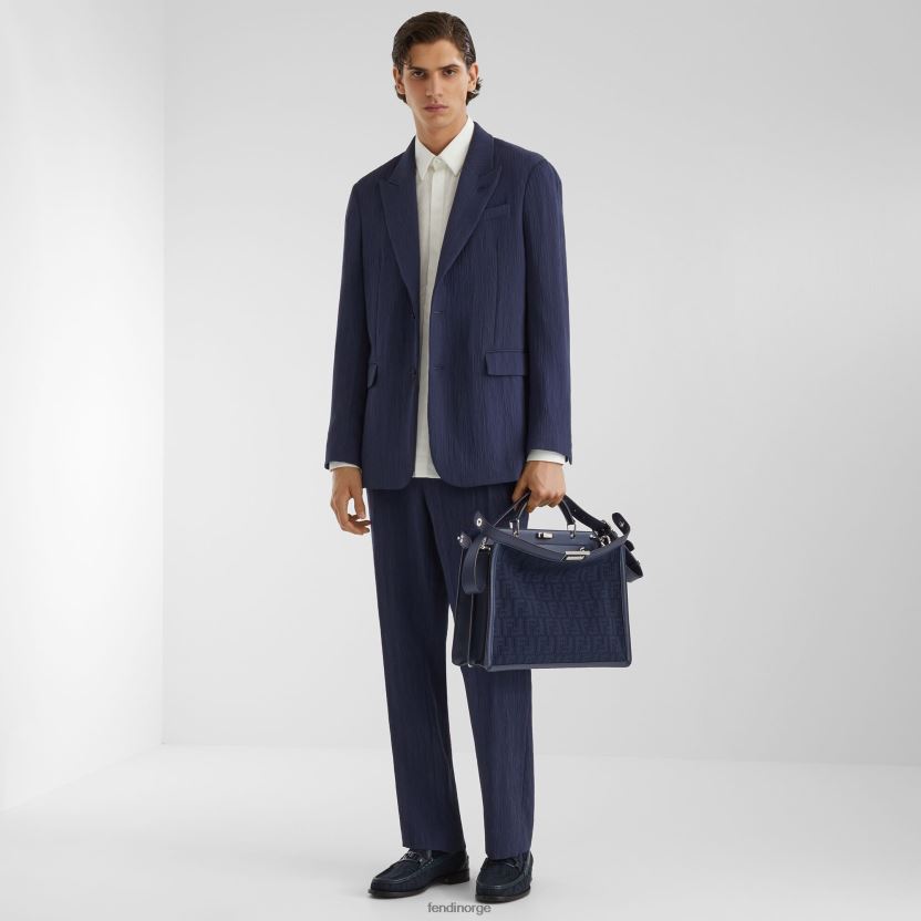 Fendi menn ff strikk og skinnveske NXB4XN1831 blå tilbehør