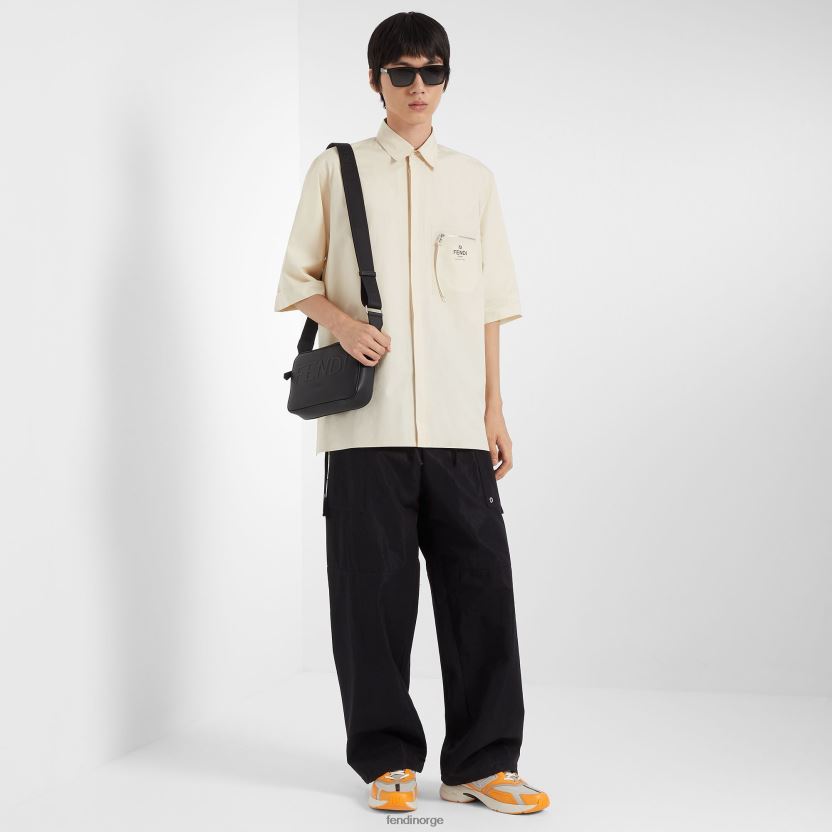 Fendi menn kameraveske i skinn lærveske NXB4XN1839 svart tilbehør