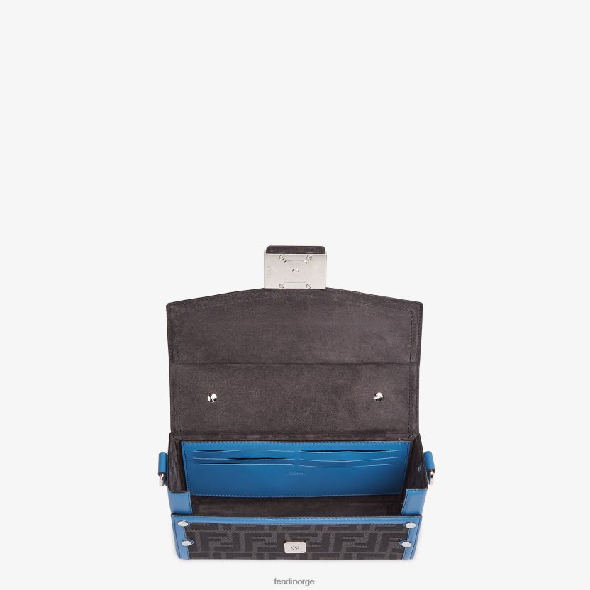 Fendi menn lær og ff stoffveske NXB4XN1807 blå tilbehør