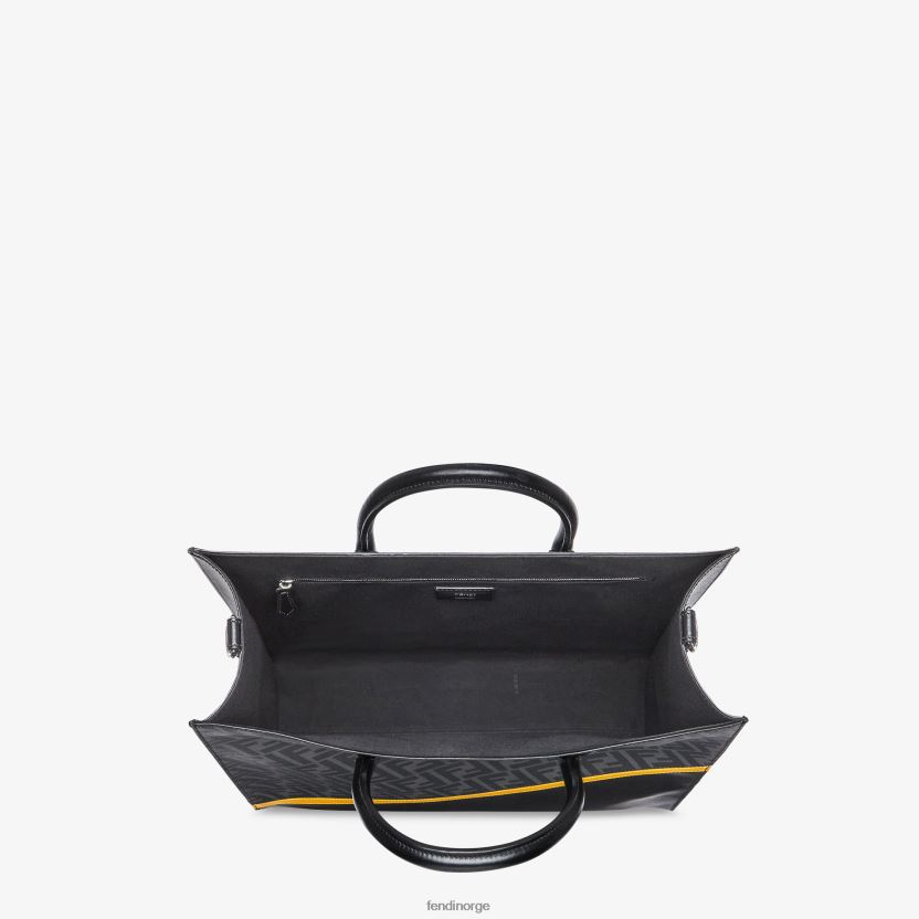 Fendi menn lær og ff stoffveske NXB4XN1843 svart tilbehør