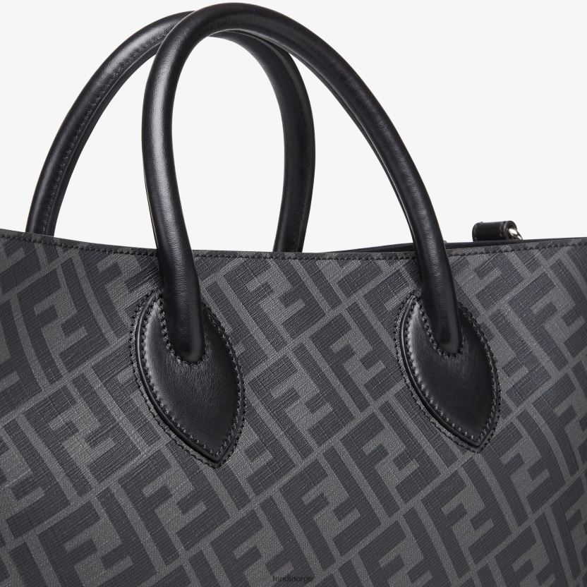 Fendi menn lær og ff stoffveske NXB4XN1843 svart tilbehør