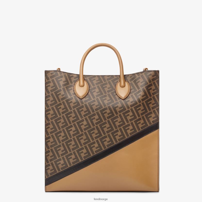 Fendi menn lær og ff stoffveske NXB4XN1854 brun tilbehør