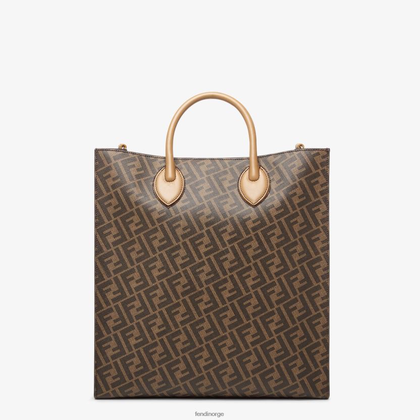 Fendi menn lær og ff stoffveske NXB4XN1854 brun tilbehør