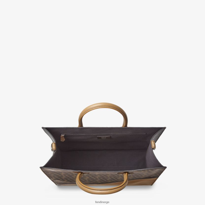 Fendi menn lær og ff stoffveske NXB4XN1854 brun tilbehør