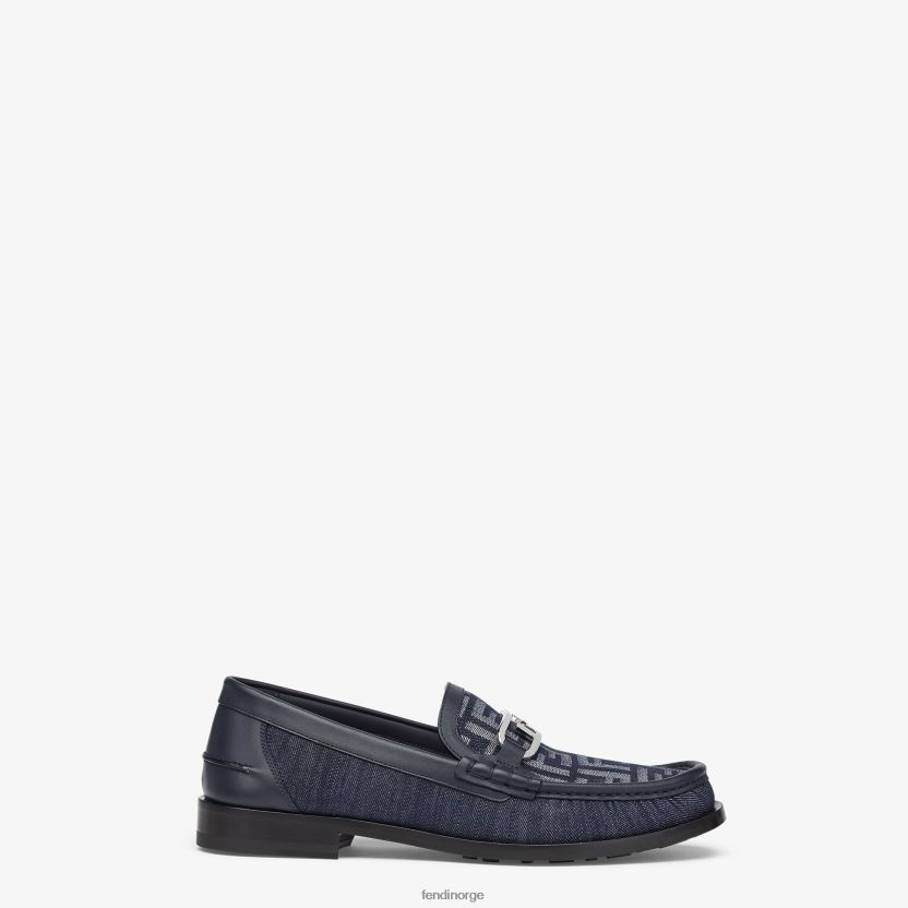 Fendi menn denim loafers NXB4XN2285 blå sko