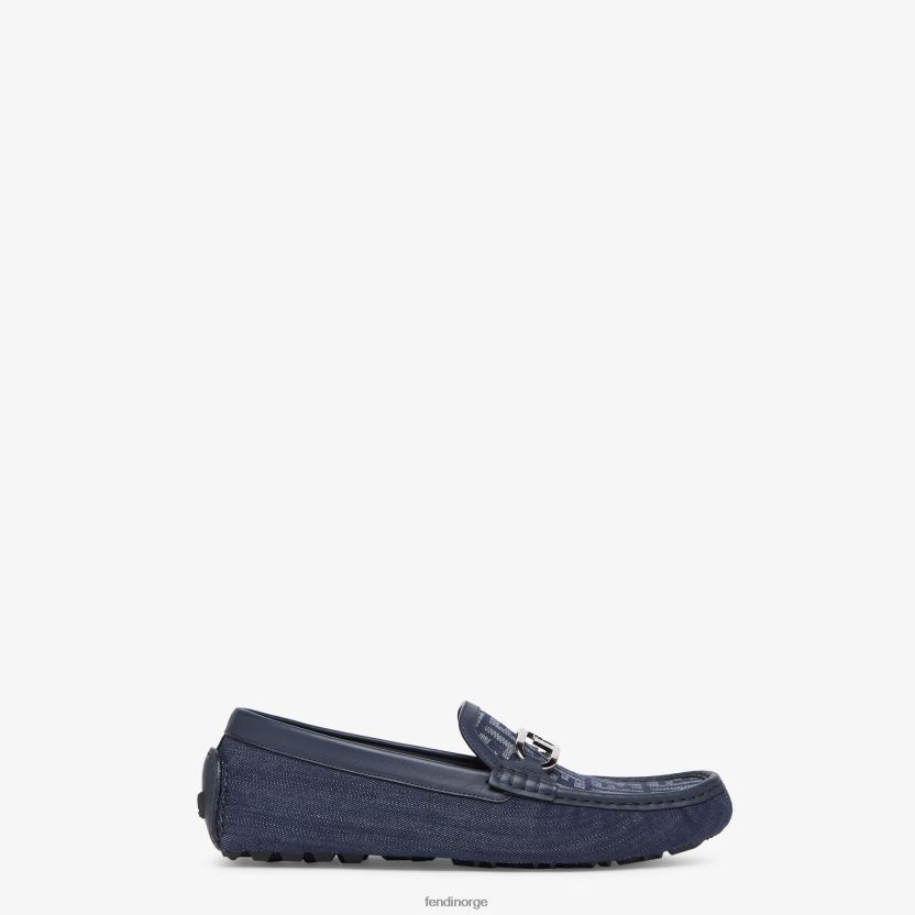 Fendi menn denim loafers NXB4XN2288 blå sko