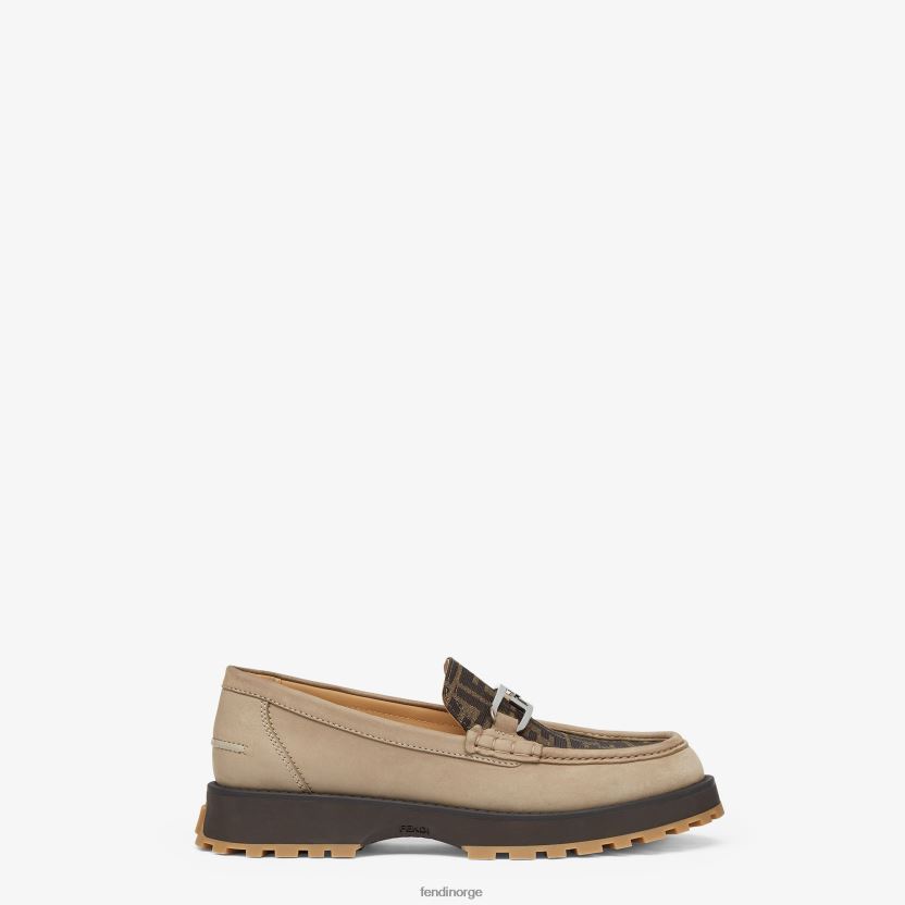 Fendi menn loafers i nubuck skinn NXB4XN2282 beige sko