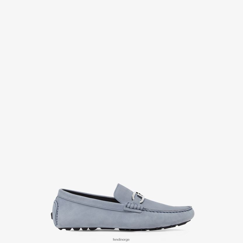 Fendi menn nubuck loafers NXB4XN2222 lyse blå sko