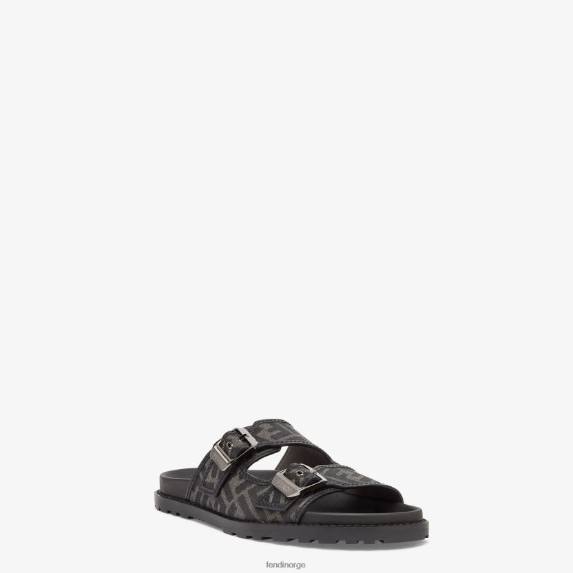 Fendi menn sandaler i skinn og stoff NXB4XN2225 svart sko