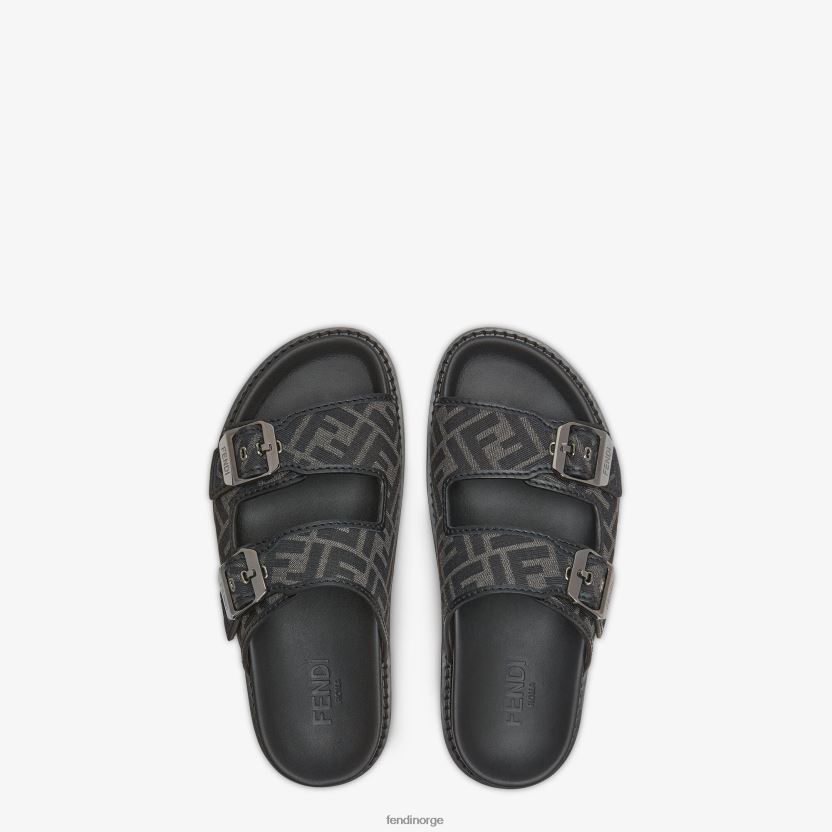 Fendi menn sandaler i skinn og stoff NXB4XN2225 svart sko
