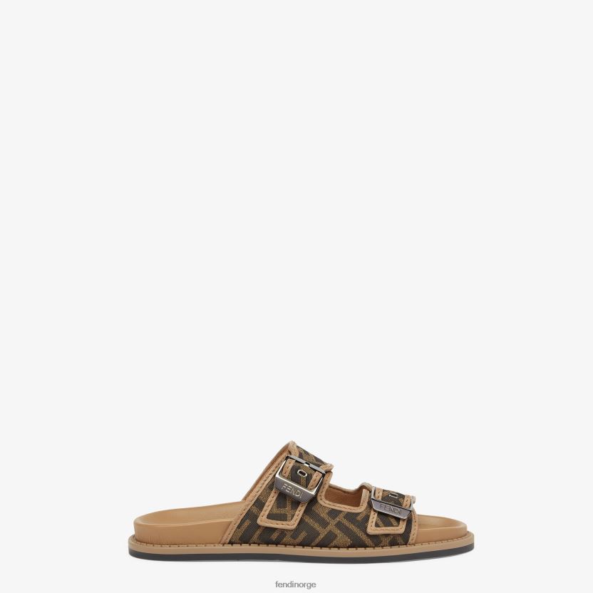 Fendi menn sandaler i skinn og stoff NXB4XN2226 brun sko