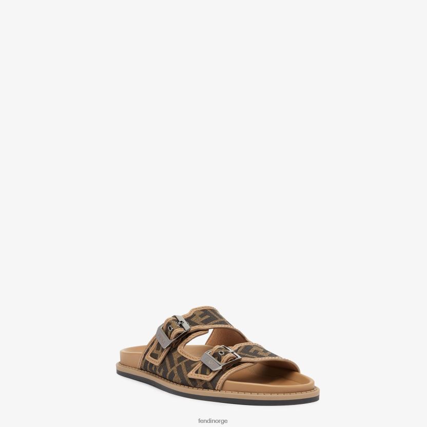 Fendi menn sandaler i skinn og stoff NXB4XN2226 brun sko