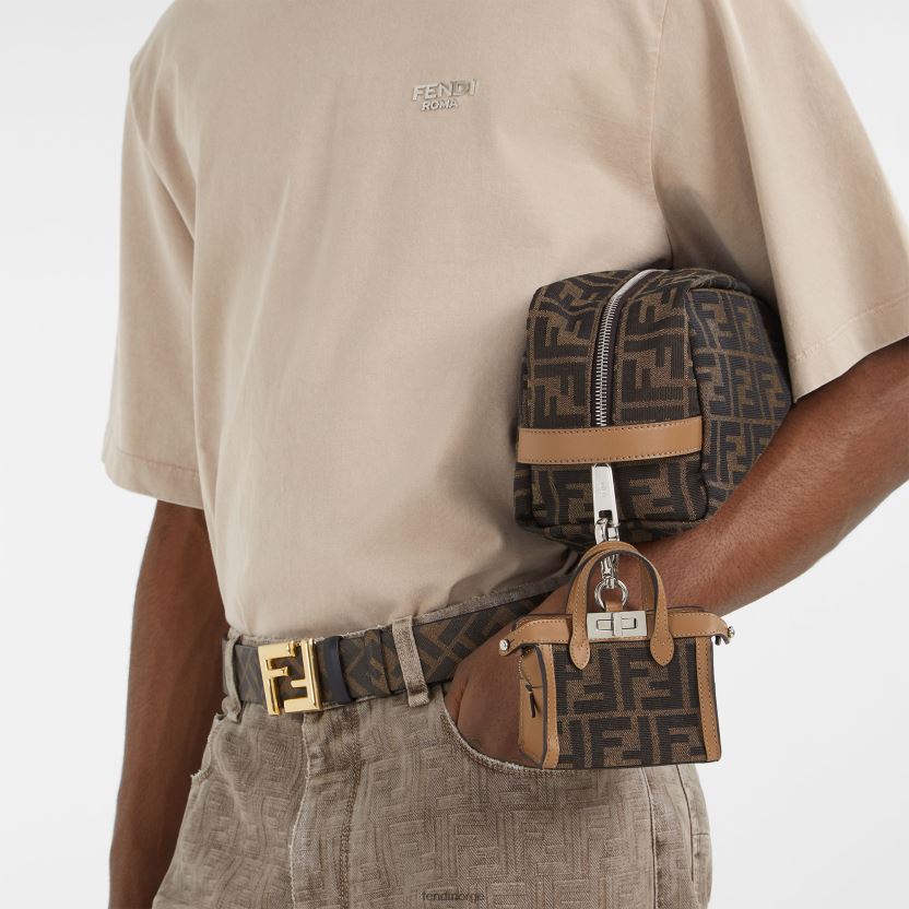 Fendi menn ff avrundet lær vendbart belte NXB4XN2333 svart tilbehør