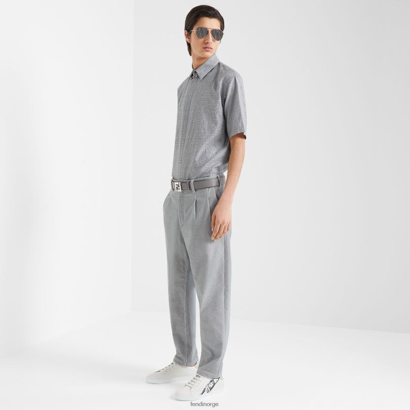 Fendi menn ff vendbart lærbelte NXB4XN2481 grå tilbehør