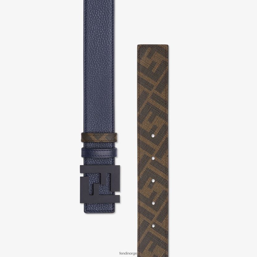 Fendi menn ff vendbart lærbelte NXB4XN2521 blå tilbehør