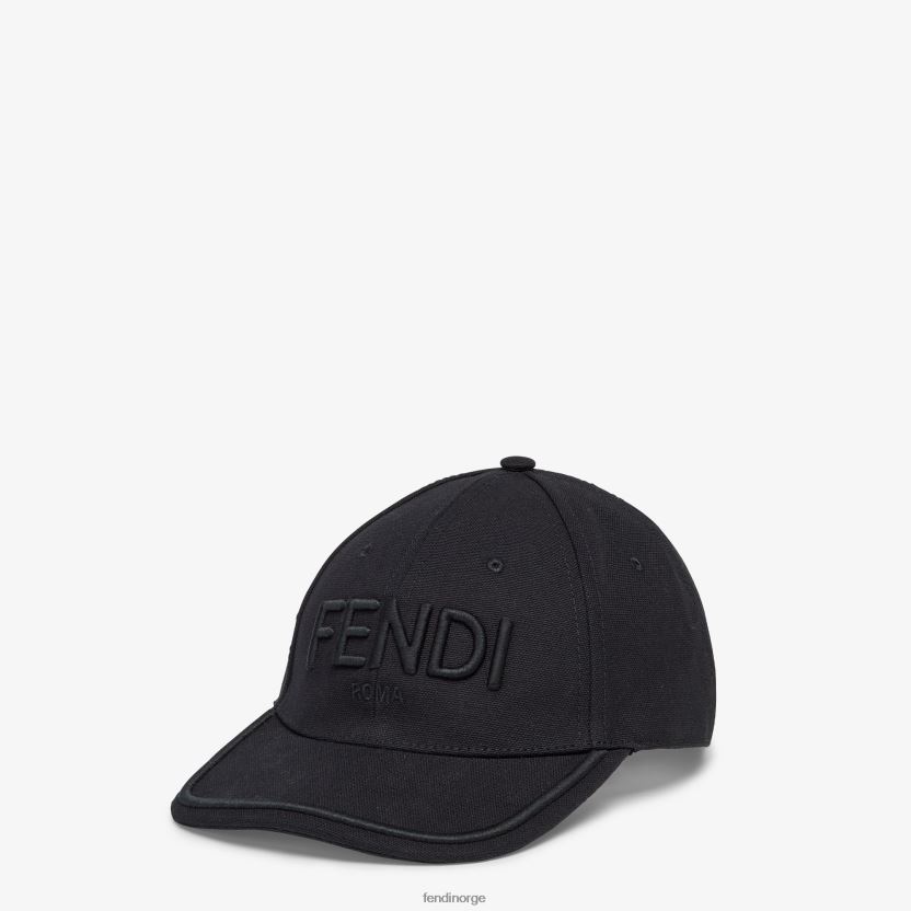 Fendi menn baseballcaps i lerret NXB4XN2324 svart tilbehør