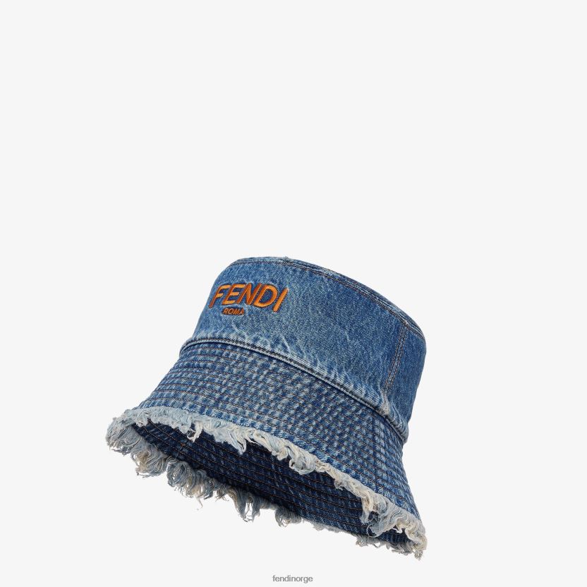 Fendi menn denim bøttehatt NXB4XN2398 blå tilbehør