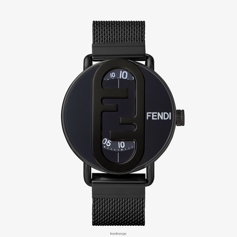 Fendi menn 42 mm - rund klokke med o'lock-logo NXB4XN2360 svart tilbehør