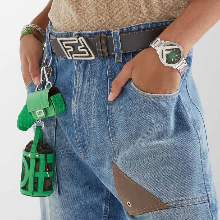 Fendi menn bøtteveske lær sjarm NXB4XN2418 grønn tilbehør