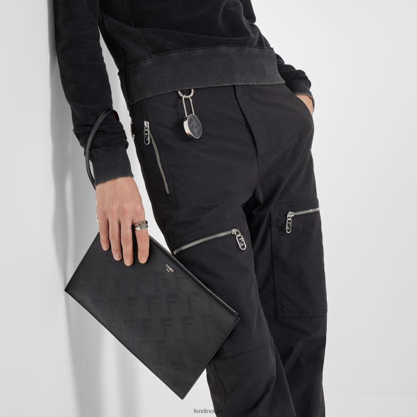 Fendi menn nøkkeletui i stoff NXB4XN2476 svart tilbehør