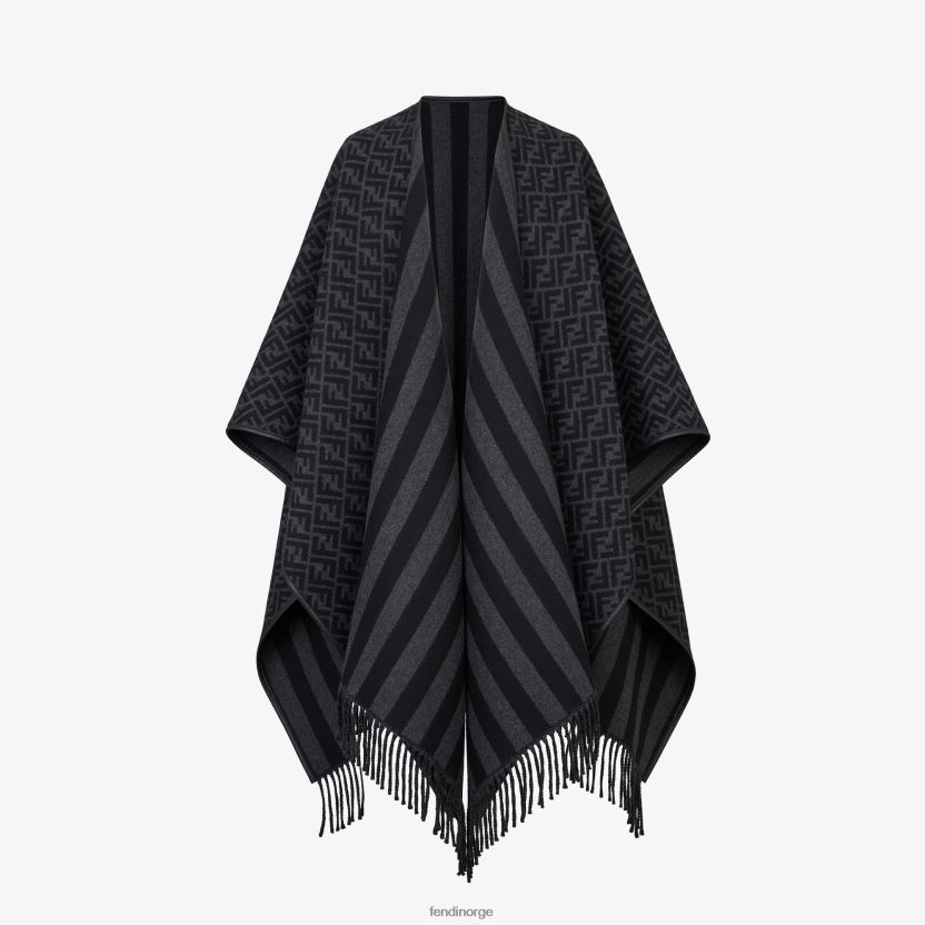 Fendi menn kashmir poncho NXB4XN2540 svart tilbehør