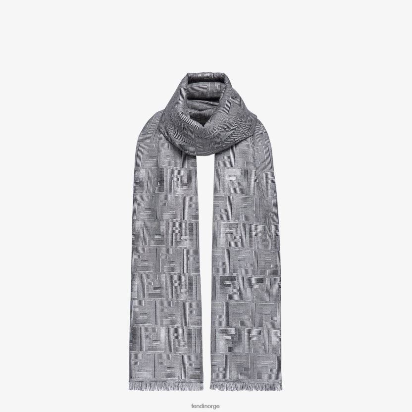 Fendi menn ull og silke skjerf NXB4XN2545 blå tilbehør