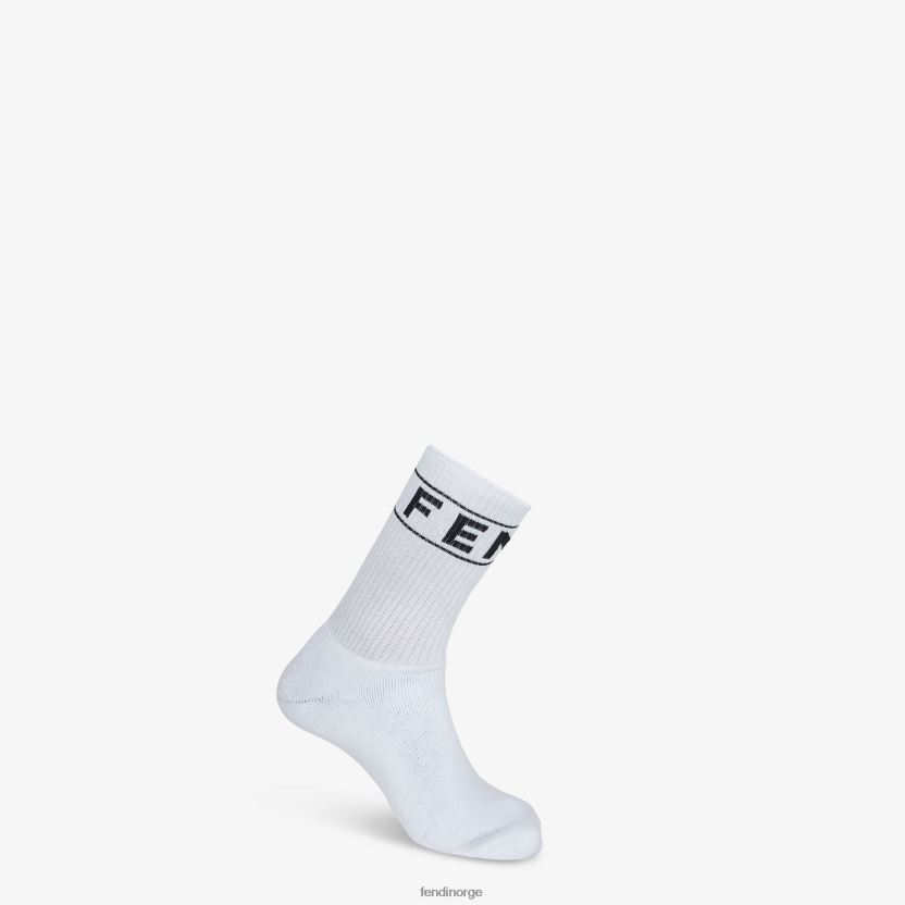 Fendi menn frotté sokker NXB4XN2388 hvit tilbehør