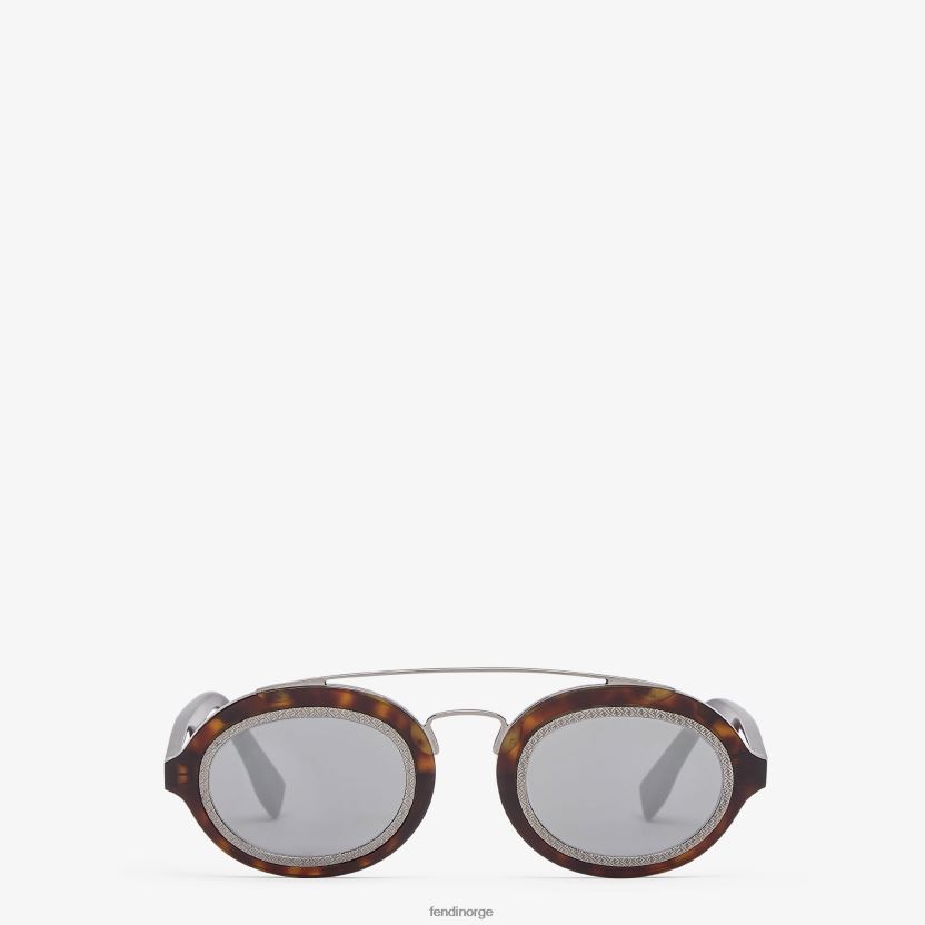 Fendi menn havana acetat moteshow solbriller med linser NXB4XN2420 mote tilbehør