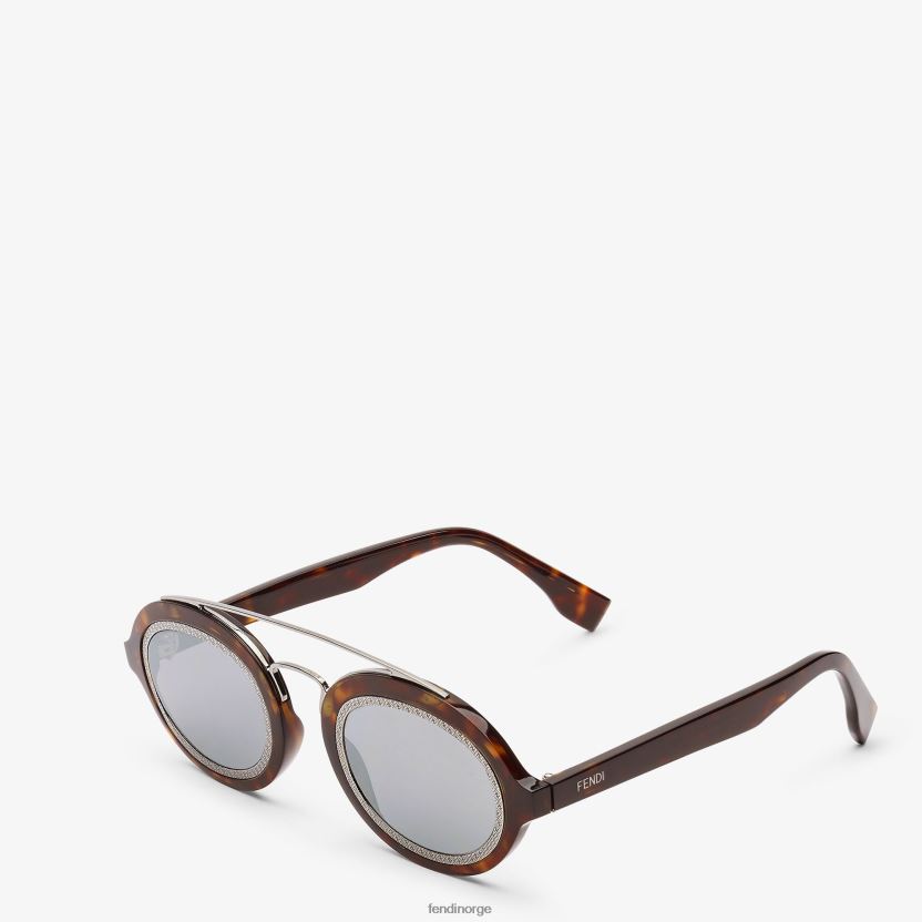 Fendi menn havana acetat moteshow solbriller med linser NXB4XN2420 mote tilbehør