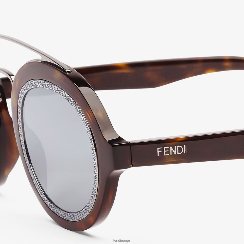 Fendi menn havana acetat moteshow solbriller med linser NXB4XN2420 mote tilbehør