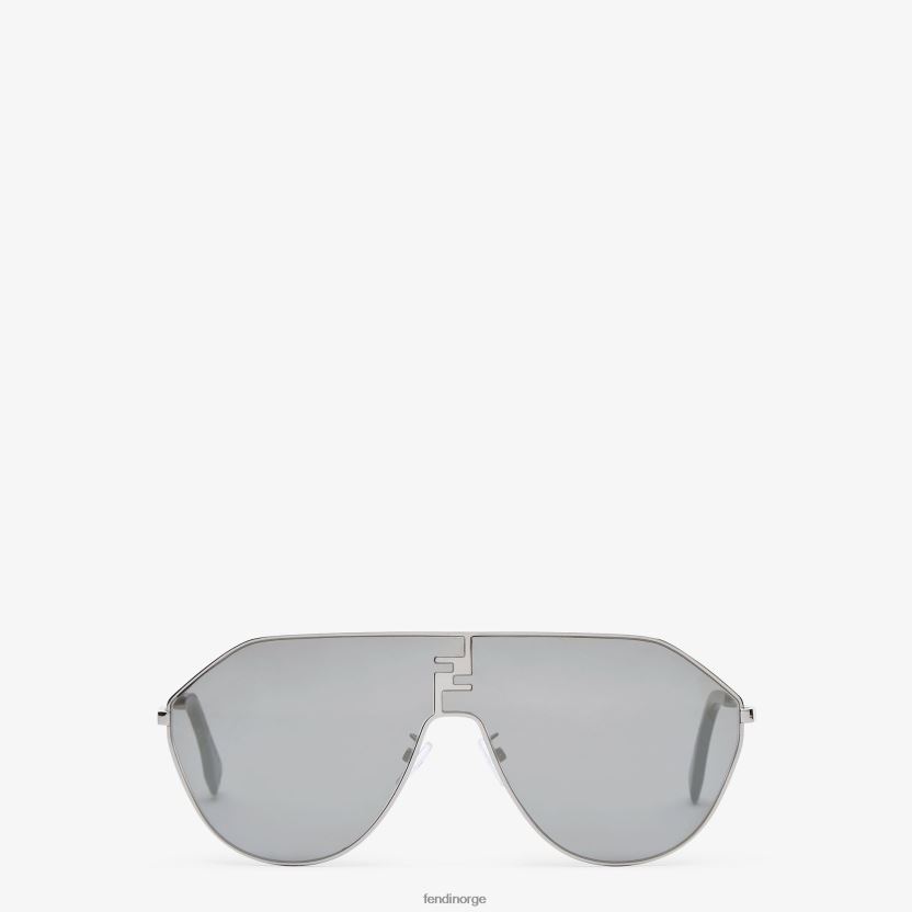 Fendi menn ruthenium metall solbriller med speilglass NXB4XN2399 mote tilbehør