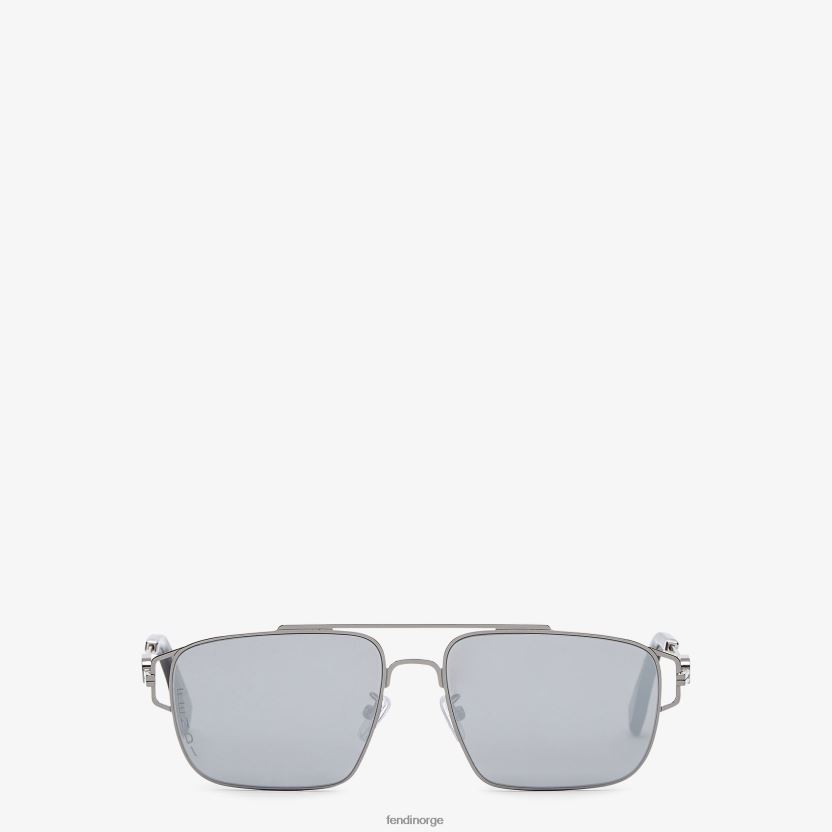 Fendi menn ruthenium metall solbriller med speilglass NXB4XN2444 svart tilbehør