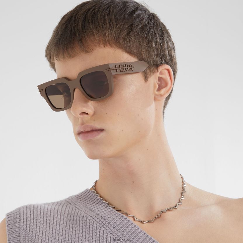 Fendi menn solbriller i grafisk acetat NXB4XN2551 beige tilbehør